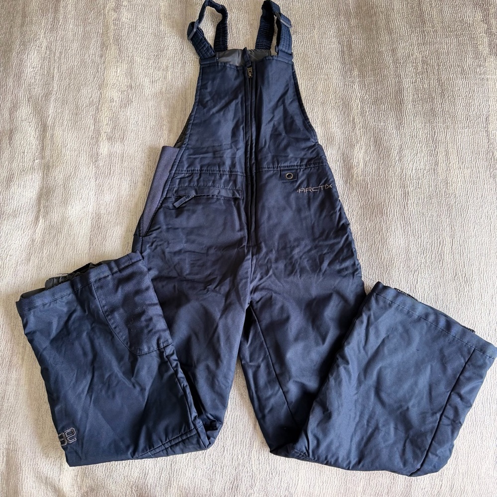 Arctix Navy Overalls Snow Pants, Size S (youth)